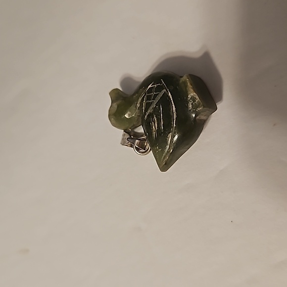 Jade Colored Stone That Is Hand Carved Duck Pendant - Picture 4 of 7